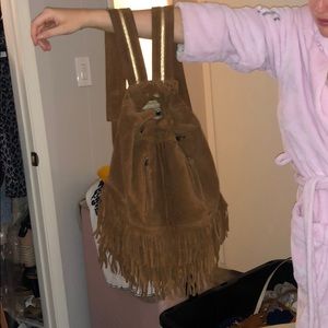 Joe’s suede brown fridge backpack